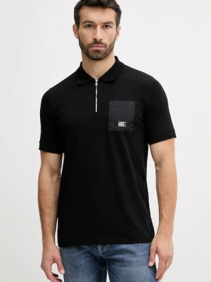 Karl Lagerfeld polo męski kolor czarny gładki 553235.745025