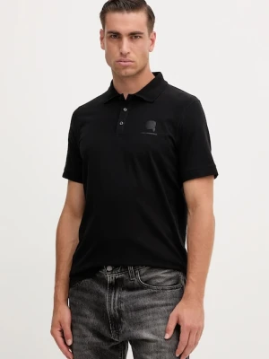 Karl Lagerfeld polo męski kolor czarny gładki 554221.745015