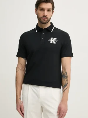 Karl Lagerfeld polo męski kolor czarny z aplikacją 552221.745015