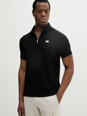 Karl Lagerfeld polo męski kolor czarny z aplikacją 552221.745020