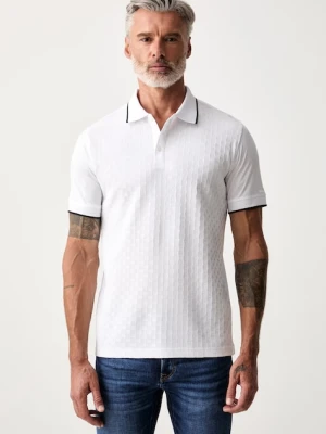 Karl Lagerfeld polo męskie bawełniane biały