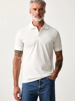 Karl Lagerfeld polo męskie bawełniane beżowy