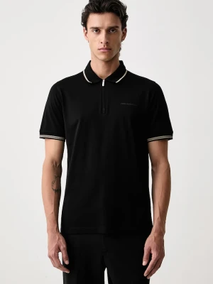 Karl Lagerfeld polo męskie bawełniane czarny