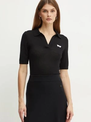 Karl Lagerfeld polo wełniane kolor czarny 246W2014