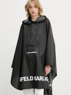 Karl Lagerfeld poncho damski kolor czarny przejściowa oversize A3W50105