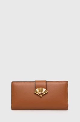 Karl Lagerfeld portfel skórzany damski kolor brązowy
