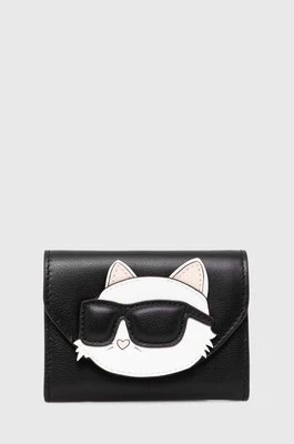 Karl Lagerfeld portfel skórzany damski kolor czarny 245W3215