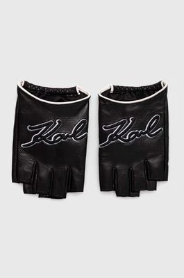 Karl Lagerfeld rękawiczki skórzane damskie kolor czarny 245W3602