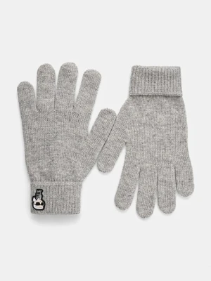 Karl Lagerfeld rękawiczki z domieszką kaszmiru kolor szary