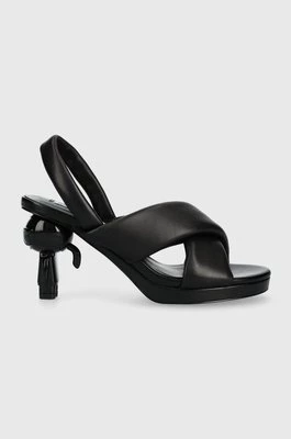 Karl Lagerfeld sandały skórzane IKON HEEL kolor czarny KL39024
