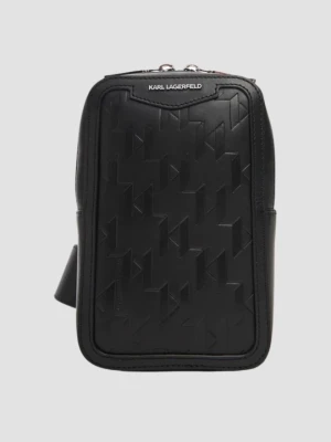 KARL LAGERFELD Saszetka męska skórzana z monogramem