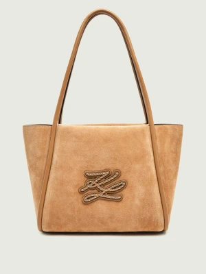 Karl Lagerfeld Shopperka K / Autograph | zamsz beżowy