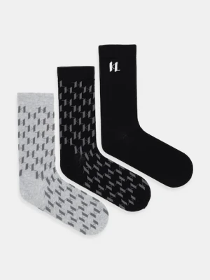 Karl Lagerfeld skarpetki 3-pack kolor szary A4M47040