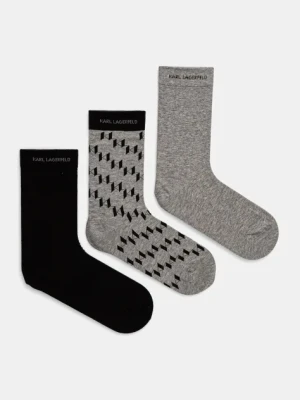 Karl Lagerfeld skarpetki 3-pack męskie kolor szary A1M47046