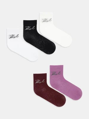 Karl Lagerfeld skarpetki 5-pack K/SIGNATURE kolor biały A4W47032