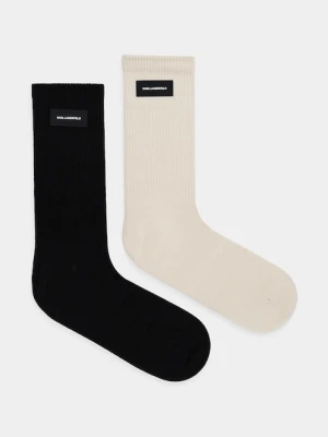 Karl Lagerfeld skarpetki K/ESSENTIAL 2-pack kolor kremowy A1M47154
