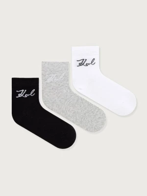 Karl Lagerfeld skarpety damskie z bawełną 3-pack czarny