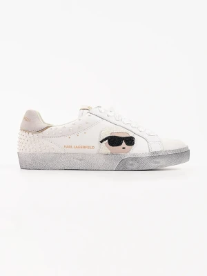 Karl Lagerfeld Skool sneakersy damskie skórzane biały