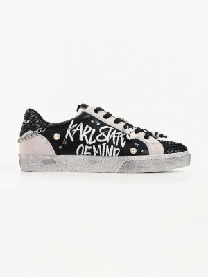 Karl Lagerfeld Skool sneakersy damskie skórzane czarny