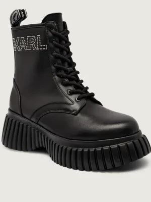 Karl Lagerfeld Skórzane botki KREEPER WEDGE