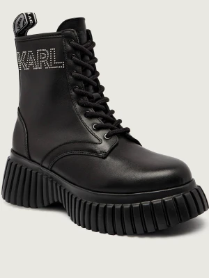 Karl Lagerfeld Skórzane botki KREEPER WEDGE