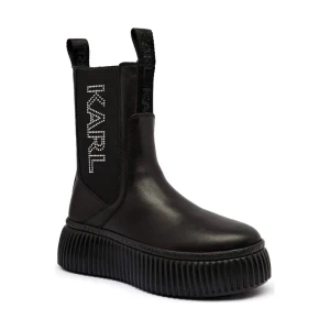 Karl Lagerfeld Skórzane botki na platformie KREEPER LO