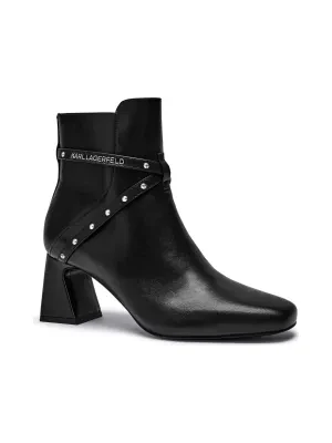 Karl Lagerfeld Skórzane botki na słupku BEATA