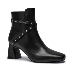 Karl Lagerfeld Skórzane botki na słupku BEATA