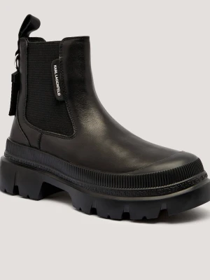 Karl Lagerfeld Skórzane botki TREKKA MAX Mid Gore czarny