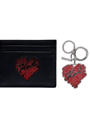 Karl Lagerfeld Skórzane etui na karty K/HEARTS