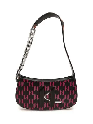 Karl Lagerfeld Skórzane hobo K/Saddle Chain Print Baguette