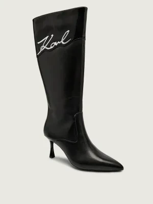 Karl Lagerfeld Skórzane kozaki SIENNA