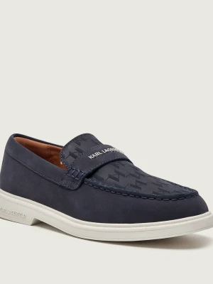 Karl Lagerfeld Skórzane loafersy KORI granatowy
