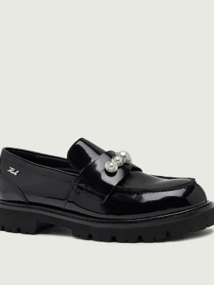 Karl Lagerfeld Skórzane loafersy Lowell czarny