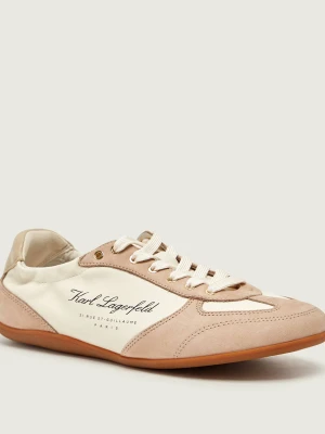 Karl Lagerfeld Skórzane sneakersy ALTIA | zamsz beżowy