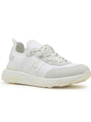 Karl Lagerfeld Skórzane sneakersy BLAZE Monogram KC Knit Mix biały
