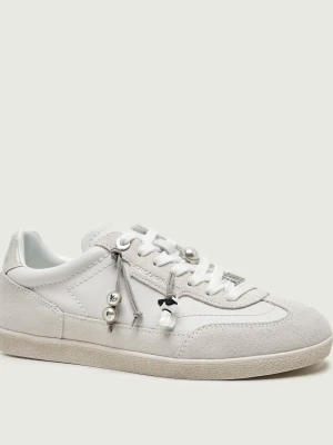 Karl Lagerfeld Skórzane sneakersy Kandidate | zamsz biały