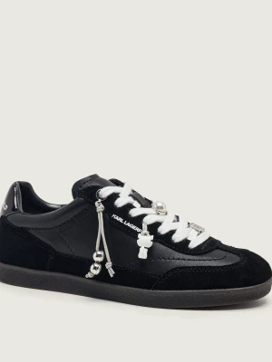 Karl Lagerfeld Skórzane sneakersy Kandidate | zamsz czarny