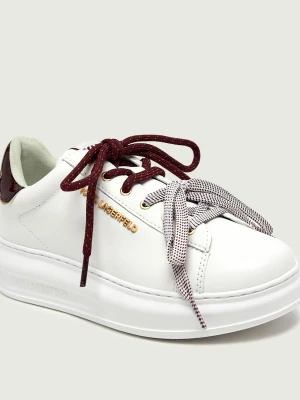 Karl Lagerfeld Skórzane sneakersy Kapri Double Tie biały
