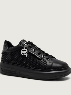 Karl Lagerfeld Skórzane sneakersy Kapri Gemstone Net Charm czarny