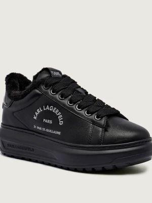 Karl Lagerfeld Skórzane sneakersy KAPRI LUG | shearling czarny