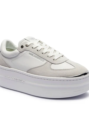 Karl Lagerfeld Skórzane sneakersy KOBO III | zamsz biały