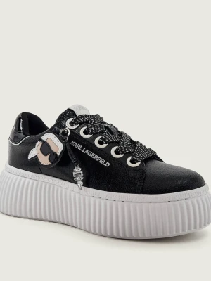 Karl Lagerfeld Skórzane sneakersy Kreeper czarny