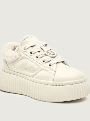 Karl Lagerfeld Skórzane sneakersy KREEPER LO | shearling