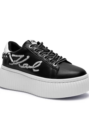 Karl Lagerfeld Skórzane sneakersy KREEPER LO Whipstitch Lo Lace