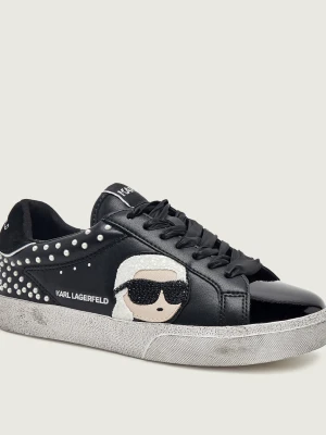 Karl Lagerfeld Skórzane sneakersy Skool Ikonic czarny