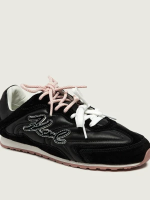 Karl Lagerfeld Skórzane sneakersy Venus Volley II | zamsz czarny