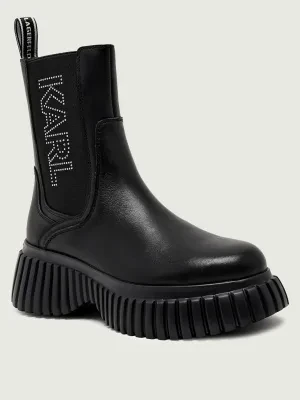 Karl Lagerfeld Skórzane sztyblety KREEPER WEDGE