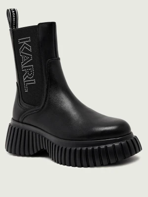 Karl Lagerfeld Skórzane sztyblety KREEPER WEDGE