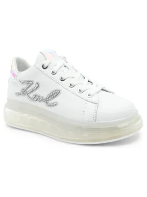 Karl Lagerfeld Skórzane trampki KAPRI KUSHION Signia Pearl Logo Lo